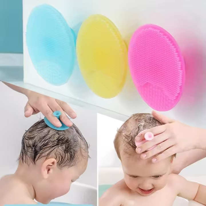 Cepillo de ducha suave multifunción, cepillo de silicona para limpieza del cabello, baño de bebé, champú, cepillo de masaje - 1