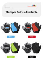 Guantes de medio dedo para bicicleta de montaña, manoplas cortas de GEL, almohadilla de Palma gruesa de 6mm, a prueba de golpes y antideslizante, tela elástica - details 3