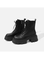 Botas Martin para mujer 2025, nuevas botas individuales con suela gruesa que realzan la altura, botas ajustadas de estilo británico, botas cortas con cordones - details 2