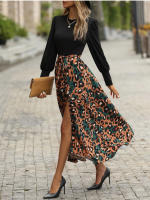 2025 Otoño/Invierno Mujer Impreso Empalme Manga Larga Ds para Mujer - details 4