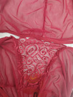 Conjunto de falda y tanga sexy para mujer, estilo europeo y americano, con tiras de encaje y diseño sin espalda. - details 6