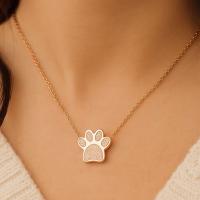 Collar de urna con huella de pata de mascota de acero inoxidable, joyería conmemorativa de cenizas de mascota impermeable, Mini collar de cremación de cenizas a prueba de polvo - details 16