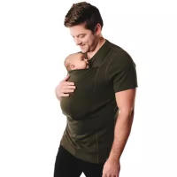 Dad Shirt Baby Carrier | The Dad Baby Carrier Shirt | Designed to Help New Dads Bond | Comfortable，Mens Baby Carrier | Pure Black, XL, Short Sleeve - details 4