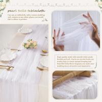 Mantel de perlas blancas, camino, decoración de gasa, velo de novia, mantel de postre Ense - details 3
