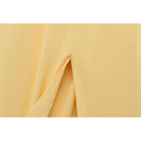Elegante Vestido de Verano Largo TRAFZA 2025 Vestido Amarillo con Cuello Redondo y Pliegues, Sin Mangas con Cremallera - details 5