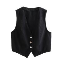 BUNO-Conjunto de 2 piezas para mujer, chaleco vaquero azul y falda Midi, elegante, informal, coordenadas, falda Midi dividida de vaquero con doble botonadura adelgazante de cintura alta para mujer - details 4