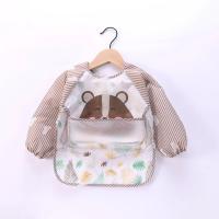 Babero de manga larga impermeable para bebé, delantal de alimentación con bolsillo, paño para eructar, for1-3Year de plástico - details 7