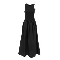 Estilo francés cuello redondo sin mangas Patchwork invierno nuevo vestido largo mujeres moda elegante viaje - details 18