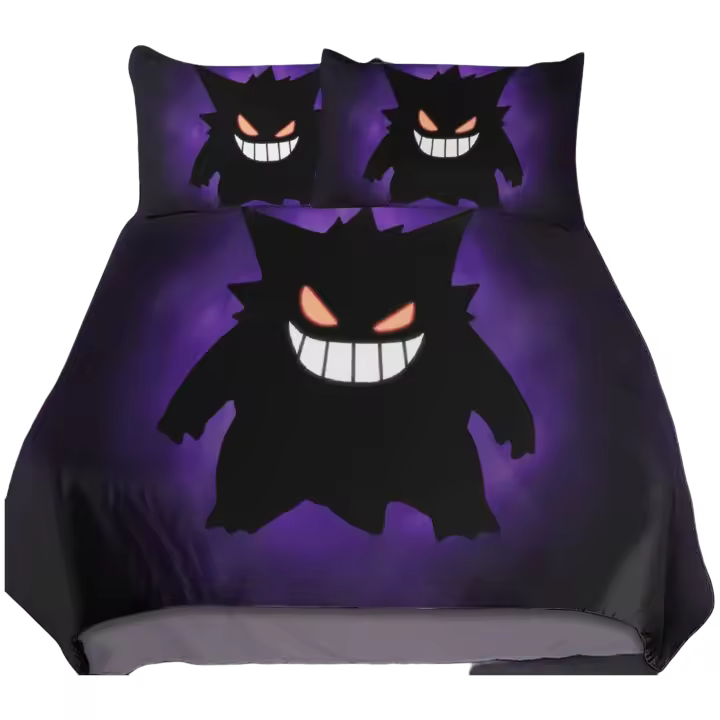 Juego de Ropa de Cama Gengar Dark Conjunto Suave Cómodo para Dormitorio con Funda de Almohada y 2 Fundas de Almohada - 1