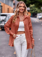 Blusa lisa de manga larga para mujer, camisa elegante con cuello vuelto, moda informal de oficina, nueva para primavera y otoño 2023 - details 13
