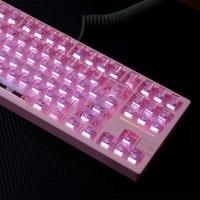 Pink Transparent Theme Keycap 114Key PC Custom Original Girl Cherry Profile Gaming Key Cap for nical Keyboard - details 3