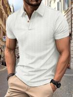 Polo casual de hombre con cuello henry y manga corta para el verano 2025. - details 7