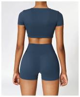 Pantalones cortos de Yoga para mujer, mallas de cintura alta de Color sólido, suaves, ajustados, deportivos, de compresión - details 7