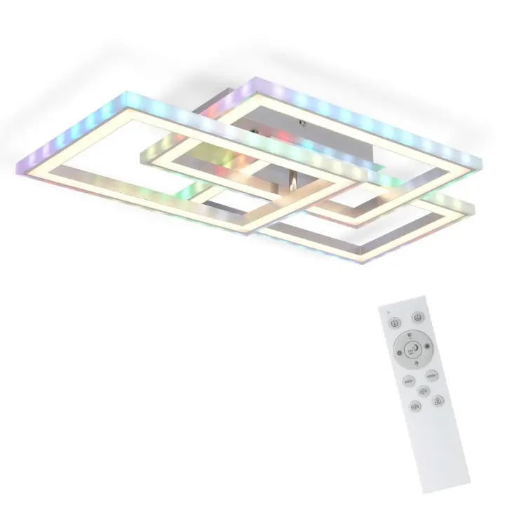 CBJKTX Luz de Techo LED RGB Lámpara de Dormitorio Moderna Regulable con Control Remoto 45W Geométrica para Sala de Estar Comedor - 1