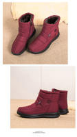 Zapatos de algodón, tacones planos bajos informales, botas de nieve de tubo corto de invierno para mujer, talla grande, zapatos para mamá - details 8