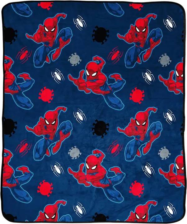 Manta de franela gruesa para sofá, mantas ligeras y cálidas suaves, tamaño doble, Marvel, Spiderman - 1