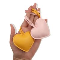 LLavero de corazón de cuero PU de moda, llavero de coche, colgador de cuero PU de amor, colgante de bolso de 14 colores a la moda para hombres - details 11