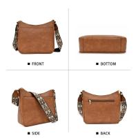 Bolso cruzado de hombro ancho para mujer de moda Bolso de mano retro grande multifuncional de cuero PU - details 1