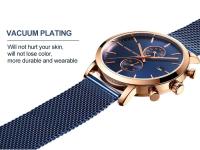 Reloj deportivo de acero inoxidable para hombre de lujo premium, 44,5 mm, multifuncional, moda, oro, negro, negocios, 3 bar, resistente al agua, reloj de pulsera de cuarzo para hombre - details 17