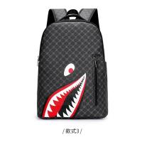 Mochila Simple con personalidad a la moda con boca de tiburón para hombre, mochila escolar a cuadros para estudiantes de secundaria, mochila para ordenador - details 15