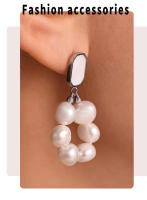 Pendientes de Perlas Naturales de circón pendientes colgantes femeninos pendientes Elegantes - details 6