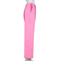 Pantalones de corte casual con plumas rectas de color liso para mujer, e, otoño e invierno, nuevo - details 14