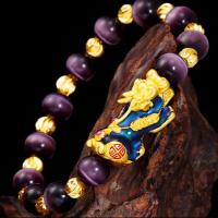 Pulsera de cobre puro que cambia de Color Pixiu Feng Shui, regalo de piedra de ojo de gato para hombre y mujer, amuleto de buena suerte, joyería - details 3