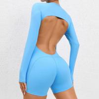 Mono de Yoga sin Espalda 2024 Traje de Gimnasio para Mujeres de Manga Larga Ropa Deportiva de Moda - details 26
