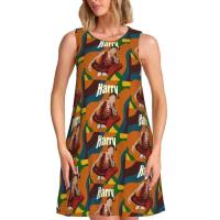 Vestido veraniego suelto personalizado H-Fine e Album S-Styles con estampado de bolsillo, vestido sin mangas para mujer para vacaciones en la playa - details 40