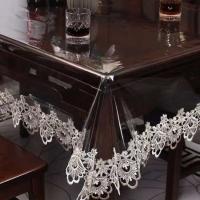 ENCE Mantel rectangular de PVC bordado impermeable, resistente al aceite, transparente, cubierta de mesa, decoración de fiesta - details 0