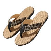 Zapatillas de Lino para Hombre Chanclas Ligeras Tejidas para Interiores, Zapatos de Dormitorio, Chanclas Informales Silenciosas, Baratas, Verano - details 0