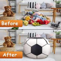 Fundas de puf de fútbol para niños, sin relleno, sillón para adultos, funda de puf, tamaño infantil, almacenamiento grande de animales de peluche - details 1