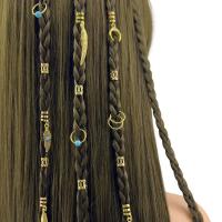 31 Uds. Anillo para el cabello ahuecado turquesa, Clips para puños de Metal para trenzado de cabello, cuentas para rastas, candados para rastas, trenzas sucias, tubos para trenzas de cabello - details 2