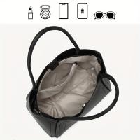 INS Bolso de mano suave retro elegante de inspiración coreana para mujer - Correa de hombro ajustable, cierre magnético, bolso espacioso para el trabajo, compras, regalo del día de la madre (marrón claro/rojo/negro), bolso vintage, accesorio sofisticado - details 9