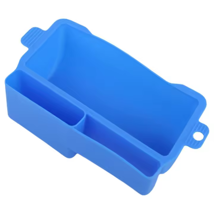 Bandeja de goteo de grasa para barbacoa, caja de drenaje de aceite de parrilla de silicona, receptor de grasa de grado alimenticio y colector de caja de almacenamiento, azul - 1