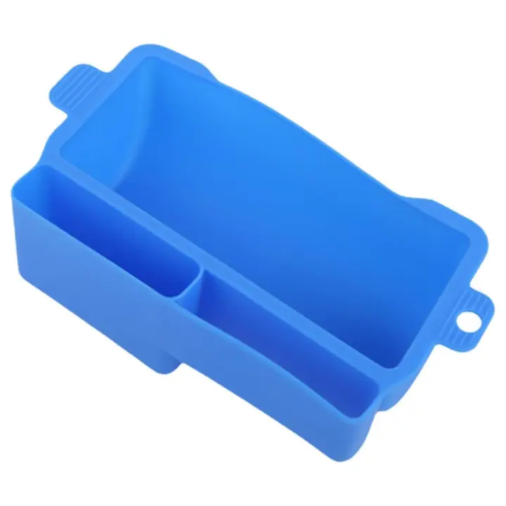 Bandeja de goteo de grasa para barbacoa, caja de drenaje de aceite de parrilla de silicona, receptor de grasa de grado alimenticio y colector de caja de almacenamiento, azul - 1