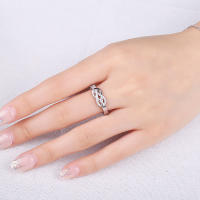 -Anillo de Plata de Ley 925 con forma de nudo infinito, joyería fina, con piedras preciosas, para mujer - details 4