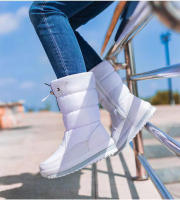 Botas de nieve de terciopelo para mujer, botas de algodón casuales gruesas de caña media cálidas antideslizantes - details 6