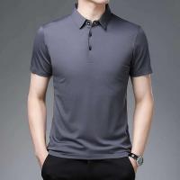 polos hombre manga corta ropa hombre 2025 Nuevo POLO de negocios de color sólido para hombre Moda de verano Pantalón corto casual Manga cómoda y transpirable Top - details 3