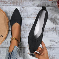 Zapatos planos de tacón plano para mujer, calzado plano plegable, cómodo y poco profundo, Color negro y liso - details 3