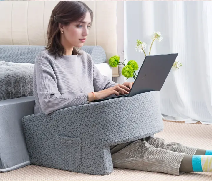 Almohada de Lectura Suave Almohada de Escritorio con Apoyabrazos para Juegos, Trabajo, Sentar en Sofá Cubierta Desmontable y Lavable - 1