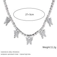 Colgante de mariposa de cristal para mujer, gargantilla de cadena hueca de Color dorado con personalidad, Collar Punk, joyería - details 5