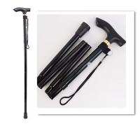 Bastón de aluminio de 4 secciones telescópico plegable alpenstock pista caminar senderismo palos poste nuevo pliegue duradero - details 5