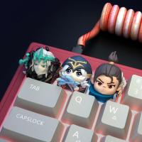 Lol Art Keycaps Aatrox Viego Jinx Yasuo Personalized Resin nical Keyboard Gift Translucent Christmas Cute Handmade Arcane - details 3