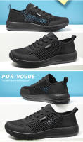2023 Zapatos deportivos de moda de edición coreana Flyknit informales transpirables de encaje ligero de malla para hombres grandes - details 14