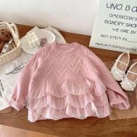 Suéter de princesa con costuras de encaje para niña, suéter grueso y cálido, jerséis de punto para otoño e invierno, 2024 - details 6