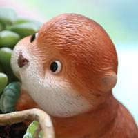Figura de Animal PEQUEÑO de dibujos animados, artesanías de resina, hipopótamo, maceta colgante, artesanía, estatua de Animal trepador - details 10