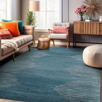 Alfombra de salón bohemia a rayas, resistente a las manchas, para sala de estar, cocina, dormitorio, comedor, oficina en casa - details 13