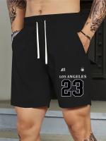 Los pantalones cortos deportivos informales con estampado de Los Ángeles 23 para hombre con cinturón elástico con cordón son perfectos para viajes y relajación en verano - details 10