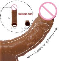 Empaque privado, funda extensora de silicona reutilizable y sexy para agrandar el pene, juguete sexual para adultos para hombres, herramientas sexuales. - details 0
